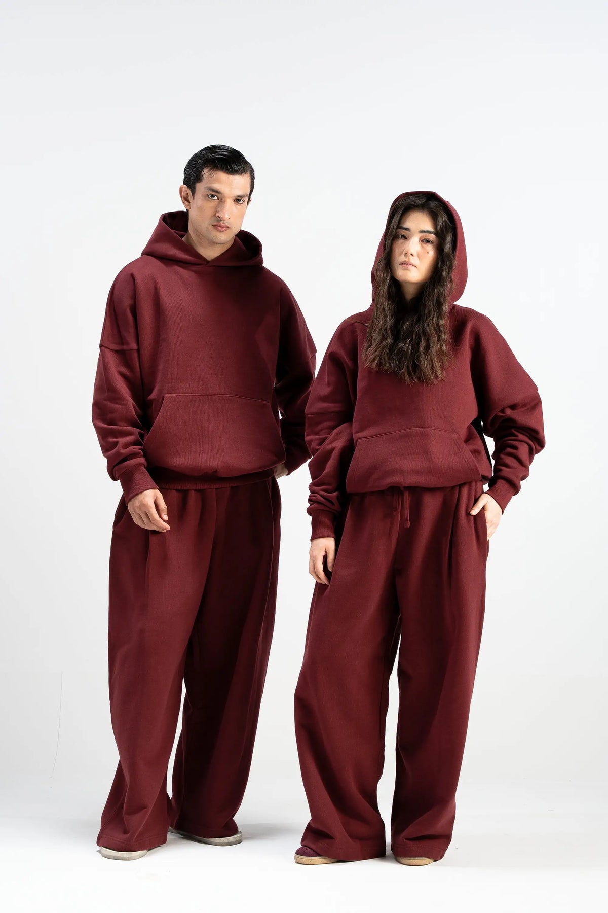 Premium Heavy Boxy Organic Hoodie — Maroon [520 GSM]