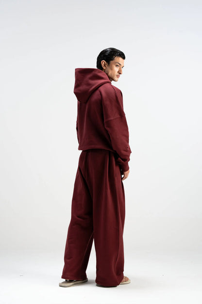 Premium Heavy Boxy Organic Hoodie — Maroon [520 GSM]