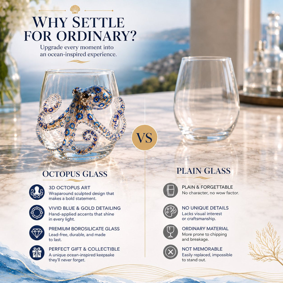 🔥LAST DAY 50% OFF - 🌊 3D Ocean Animal Artisan Glassware Collection for Fresher Sips, Coastal Elegance & Elevated Home Bar Vibes