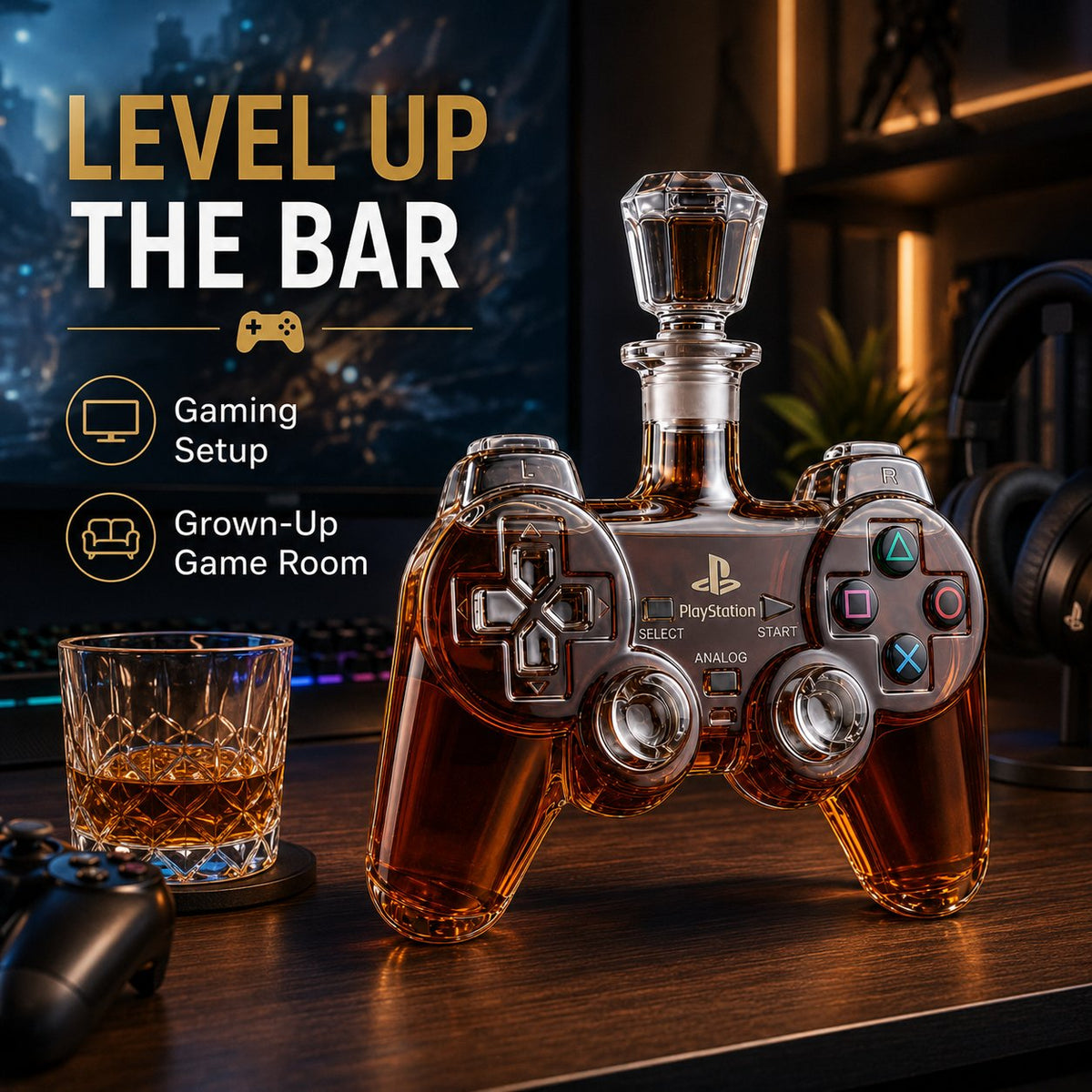 🔥Most Popular in 2026🔥🎮 Retro Gaming Controller Whiskey Decanter – A Legendary Pour for Game Night 🥃