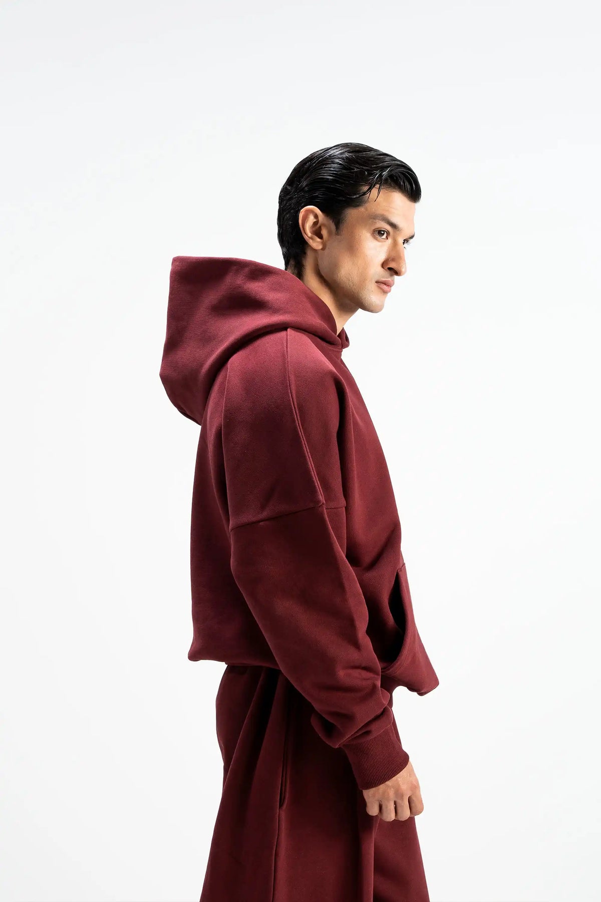 Premium Heavy Boxy Organic Hoodie — Maroon [520 GSM]