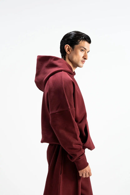 Premium Heavy Boxy Organic Hoodie — Maroon [520 GSM]
