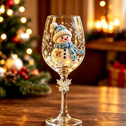 🎄Christmas Glass Art Cup🍷
