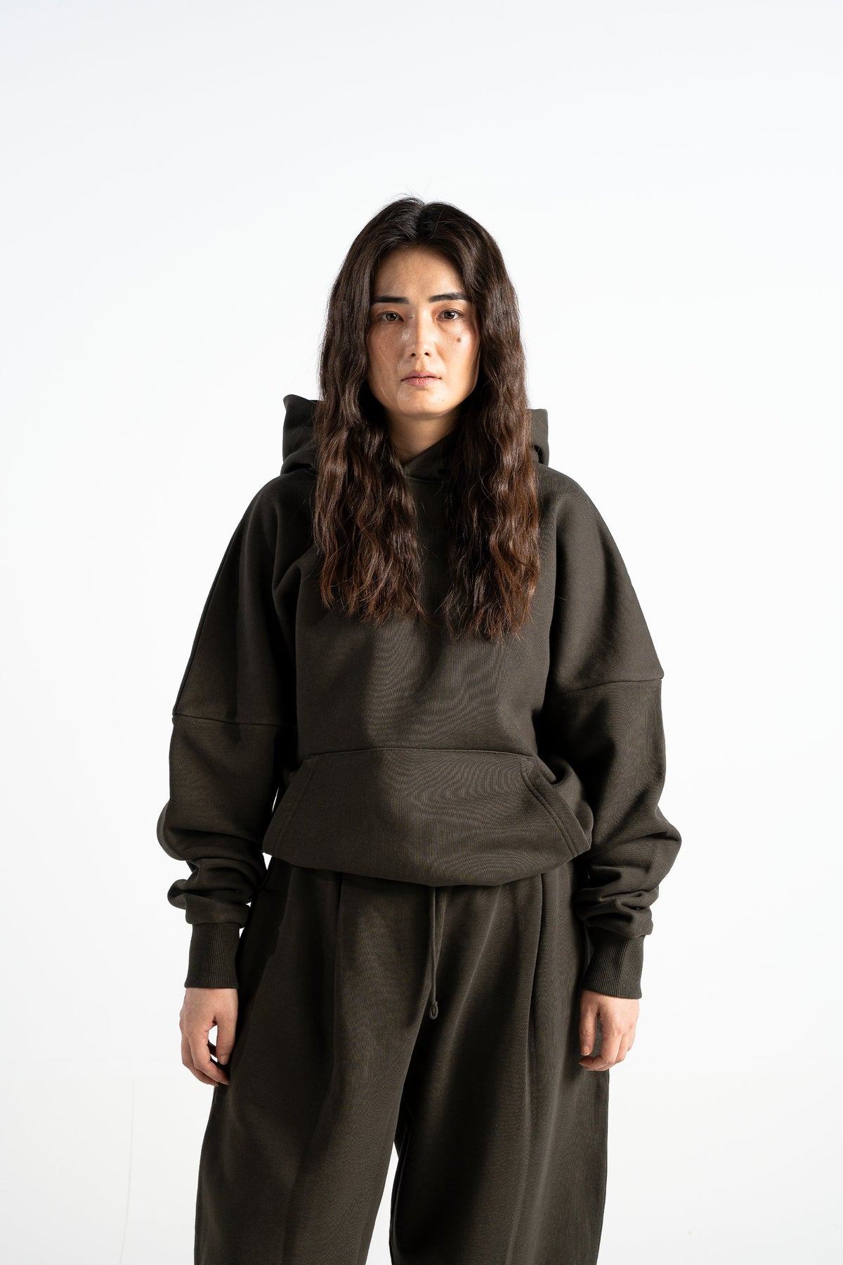 Ultra Heavy 520GSM Organic Hoodie+Baggy Pleat Sweats Volcanic Ash