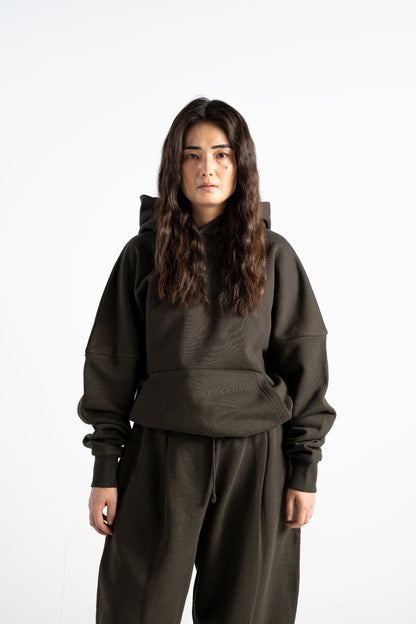 Ultra Heavy 520GSM Organic Hoodie+Baggy Pleat Sweats Volcanic Ash