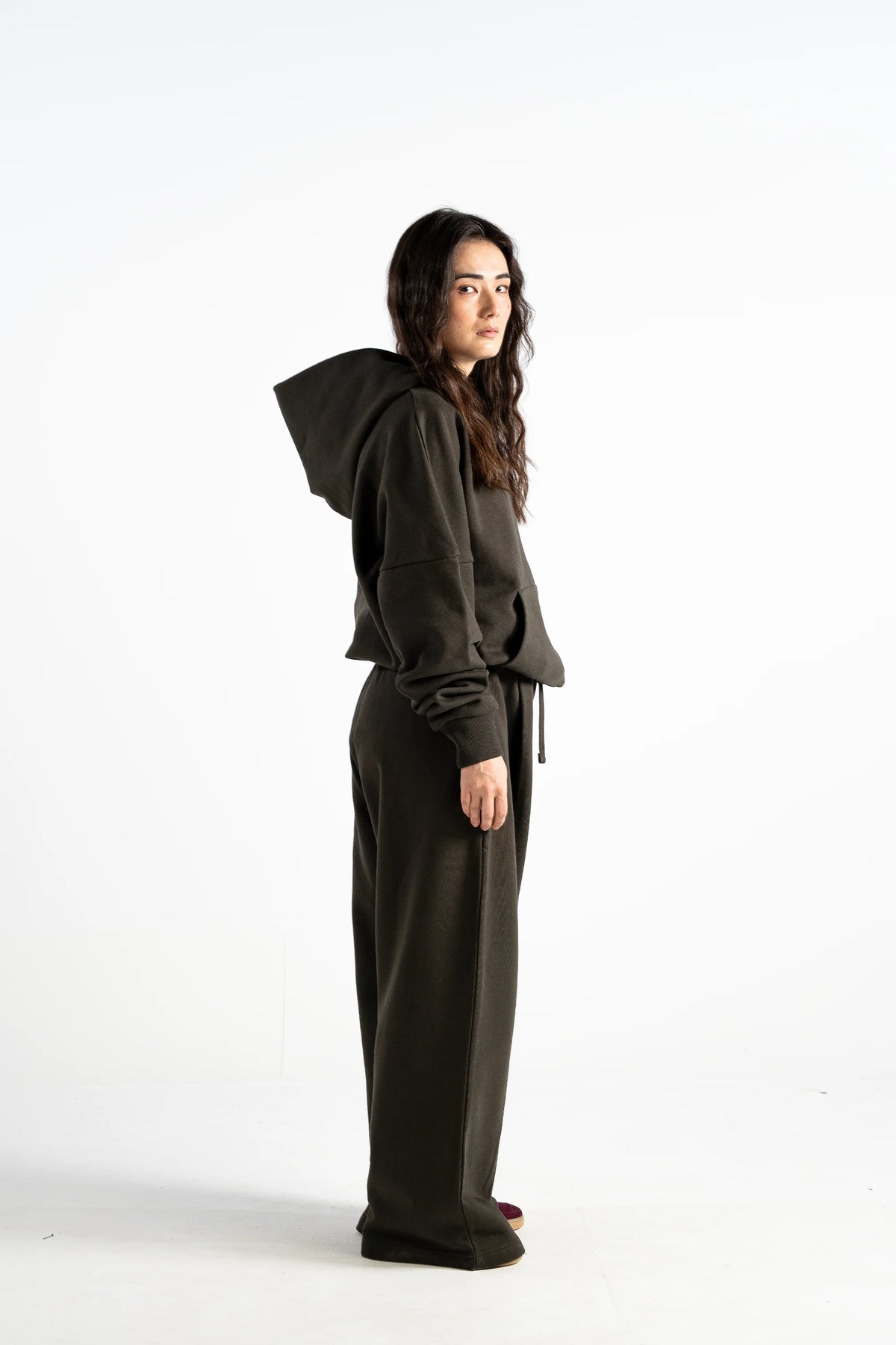 Ultra Heavy 520GSM Organic Hoodie+Baggy Pleat Sweats Volcanic Ash