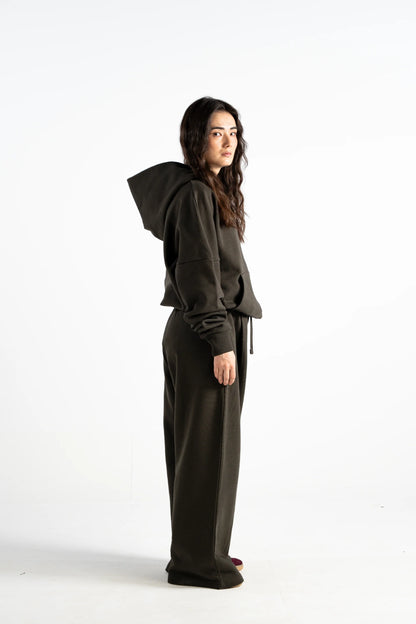 Ultra Heavy 520GSM Organic Hoodie+Baggy Pleat Sweats Volcanic Ash