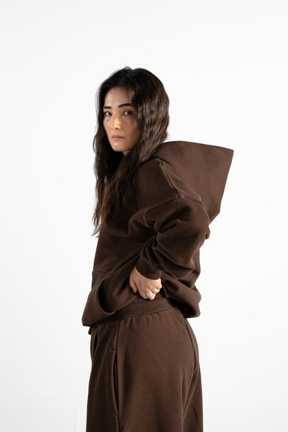 Y27 Premium Heavy Boxy Organic Hoodie — Mocha [520 GSM]
