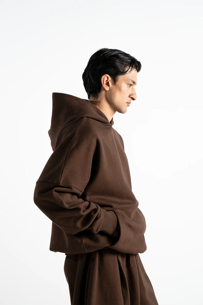 Y27 Premium Heavy Boxy Organic Hoodie — Mocha [520 GSM]