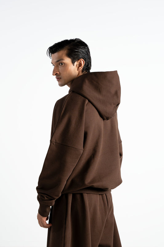 Y27 Premium Heavy Boxy Organic Hoodie — Mocha [520 GSM]