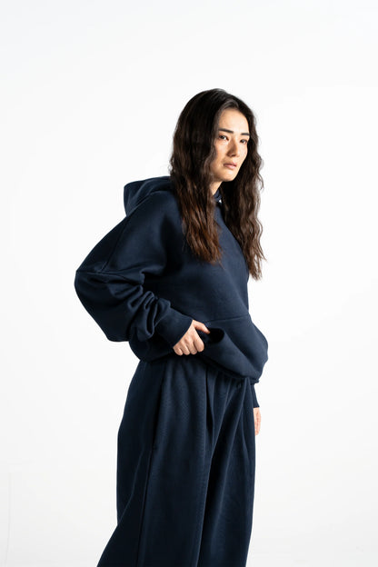 Y27 Premium Heavy Boxy Organic Hoodie — Deep Navy [520 GSM]