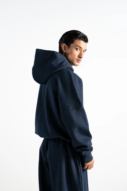 Y27 Premium Heavy Boxy Organic Hoodie — Deep Navy [520 GSM]