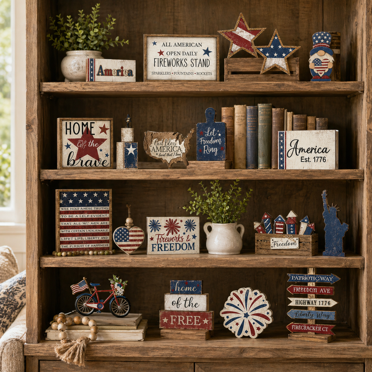🔥Most Popular in 2026🔥25-Piece Patriotic Tiered Tray Decor Set