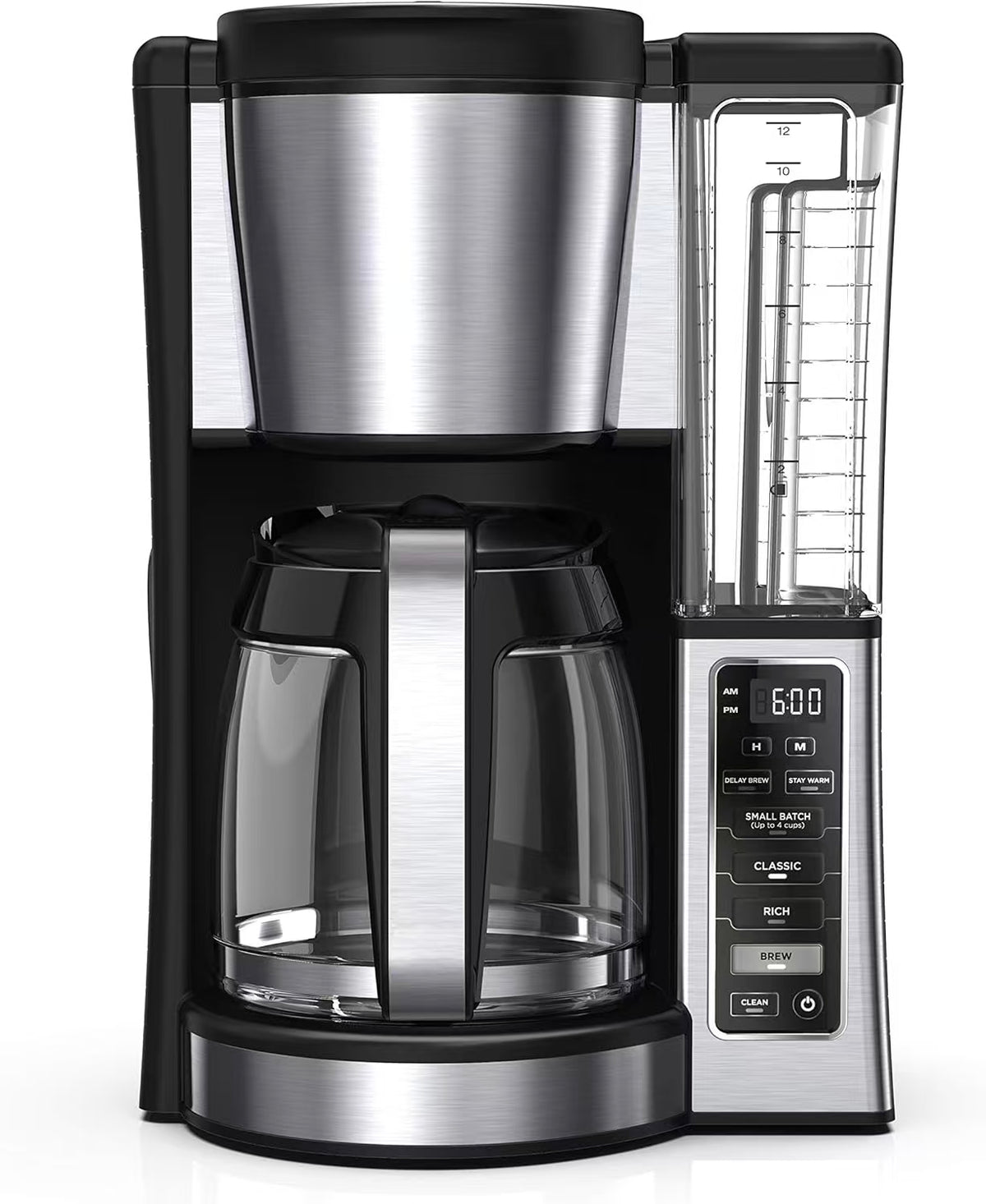 AubnicoFresh Brew Coffee Maker, 12 Cup Glass Carafe, Stainless Steel, CE251