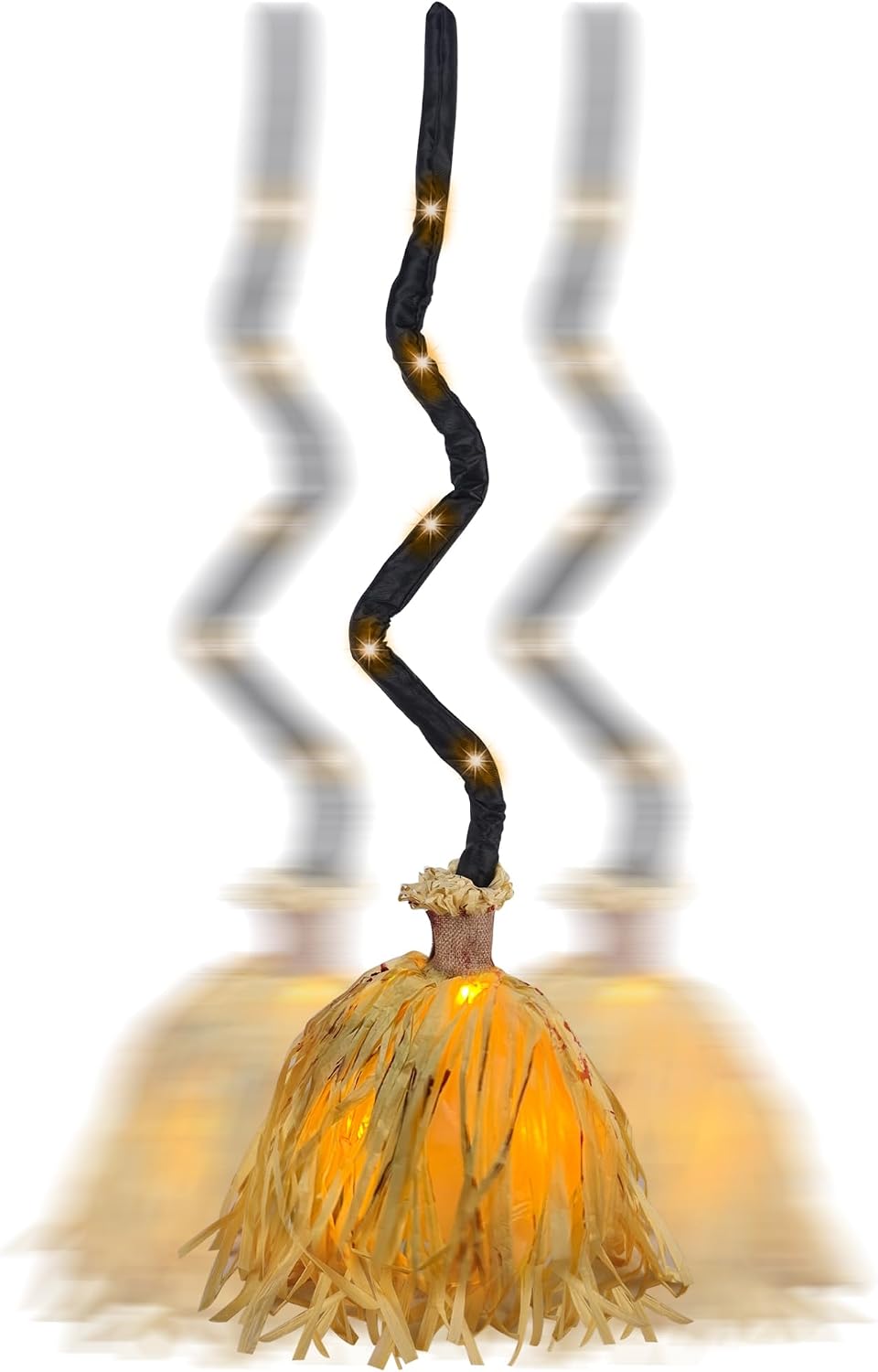 DR.DUDU 35" Witches Broom Animated Halloween Decor Witch Broomstick, Purple