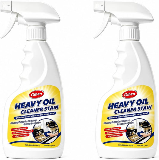 Heavy Oil Cleaner Stain - Effective Multi-Purpose Cleaner 17.6 oz, Includes Spray Bottle & Towel for Cleaning Kitchen, Oven, Stove, Range Hood, Sink