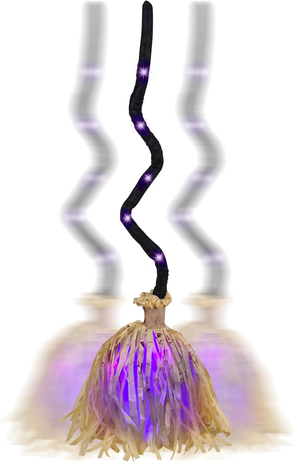 DR.DUDU 35" Witches Broom Animated Halloween Decor Witch Broomstick, Purple