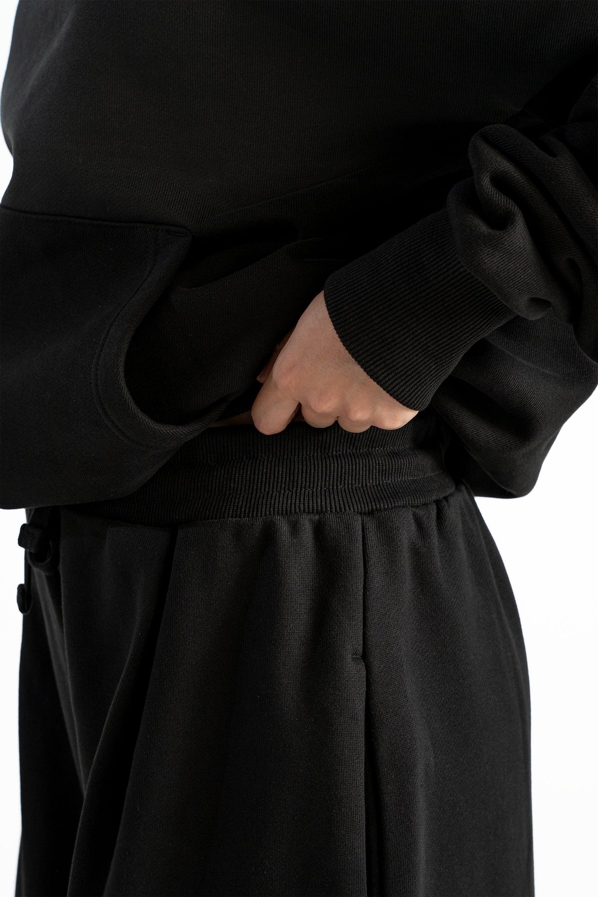 Ultra Heavy 520GSM Organic Hoodie+Baggy Pleat Sweats Midnight Black (Preorder)
