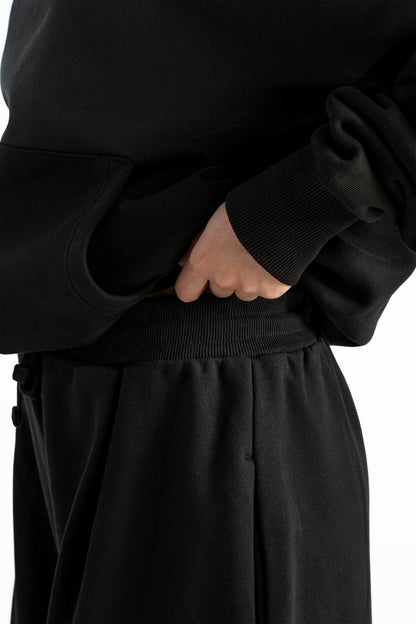 Ultra Heavy 520GSM Organic Hoodie+Baggy Pleat Sweats Midnight Black (Preorder)