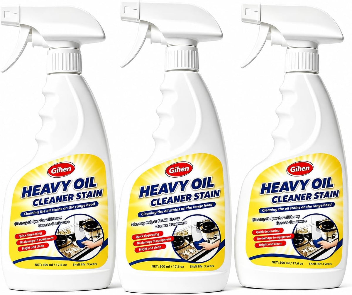 Heavy Oil Cleaner Stain - Effective Multi-Purpose Cleaner 17.6 oz, Includes Spray Bottle & Towel for Cleaning Kitchen, Oven, Stove, Range Hood, Sink