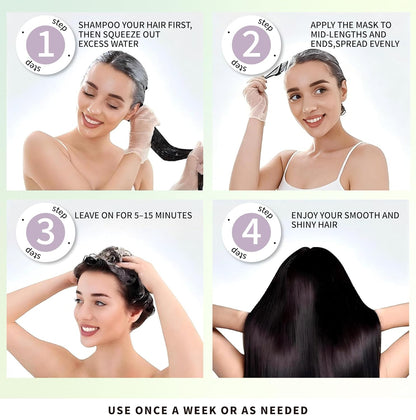Keratin Repair Hair Mask (300ml) – Alcohol-Free Haircare Conditioning Mask for Curl 3A-4C Hair, Anti-Frizz, Color-Treated Care, Cuticle Sealing Hair Masks