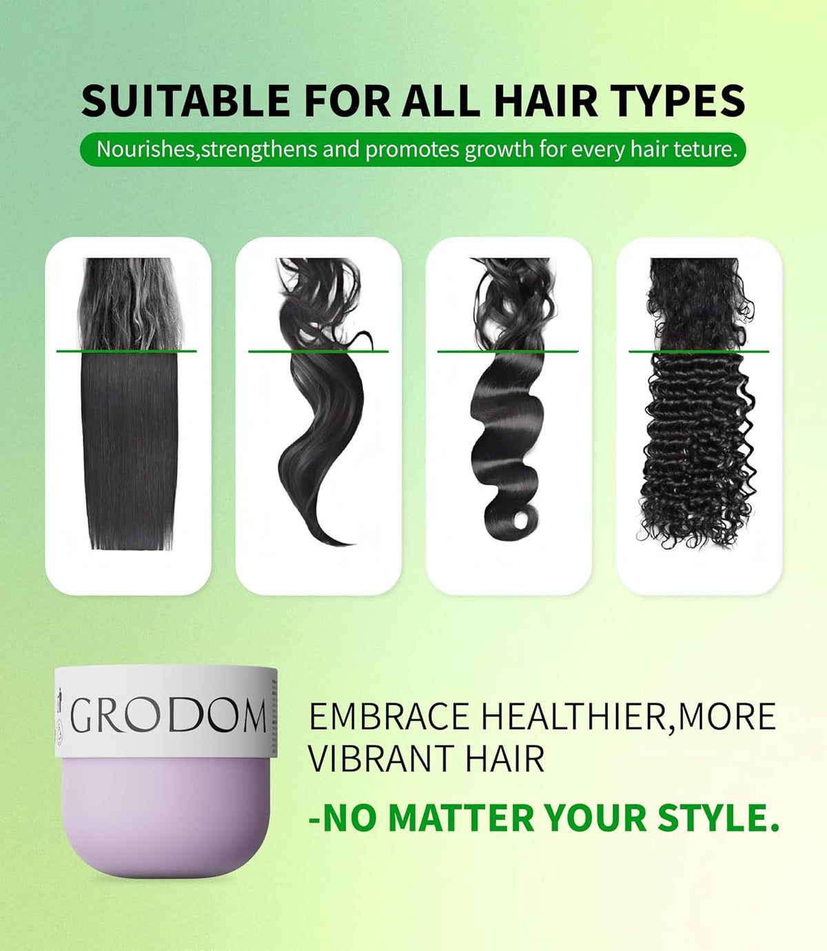 Keratin Repair Hair Mask (300ml) – Alcohol-Free Haircare Conditioning Mask for Curl 3A-4C Hair, Anti-Frizz, Color-Treated Care, Cuticle Sealing Hair Masks