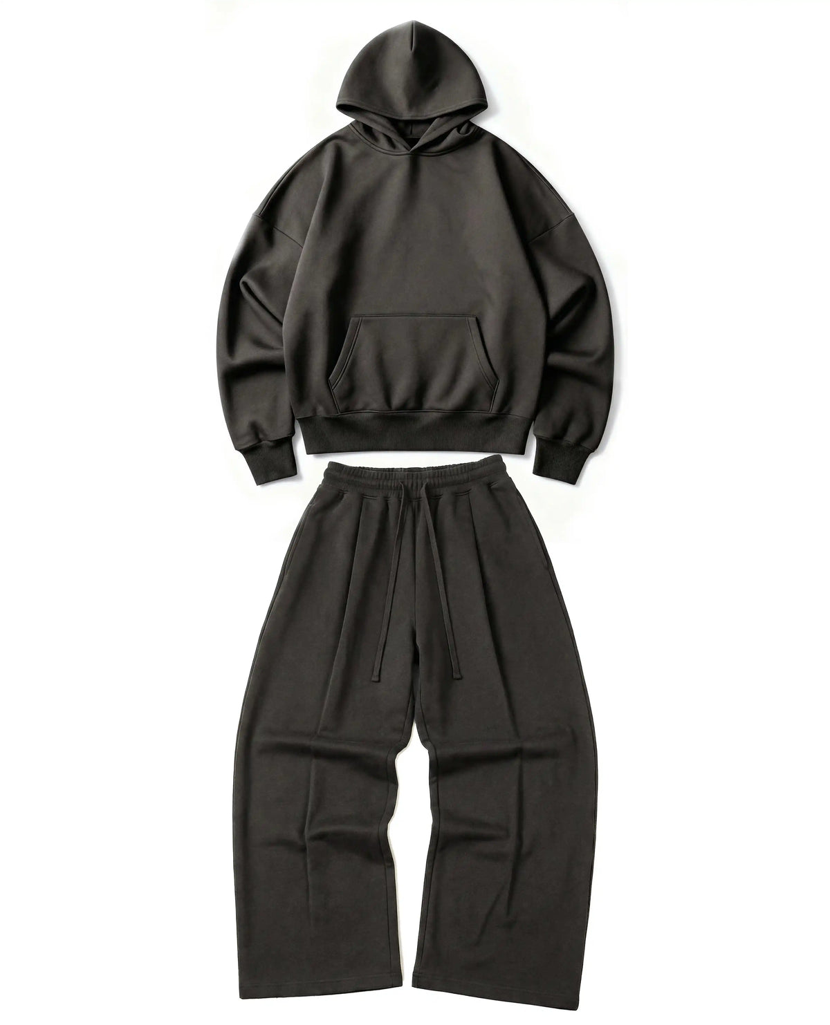Ultra Heavy 520GSM Organic Hoodie+Baggy Pleat Sweats Volcanic Ash
