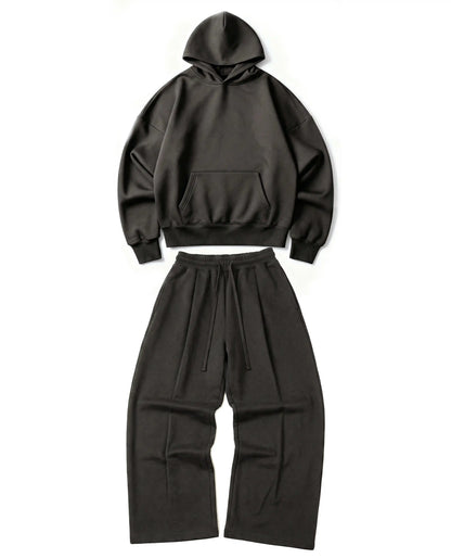 Ultra Heavy 520GSM Organic Hoodie+Baggy Pleat Sweats Volcanic Ash